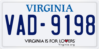 VA license plate VAD9198