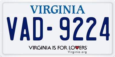 VA license plate VAD9224