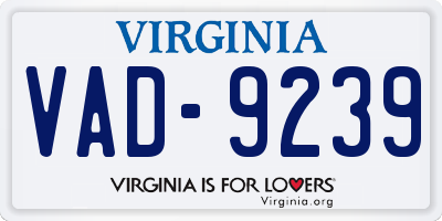 VA license plate VAD9239