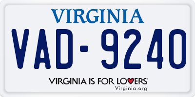 VA license plate VAD9240