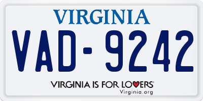 VA license plate VAD9242