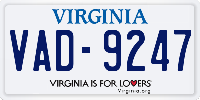 VA license plate VAD9247