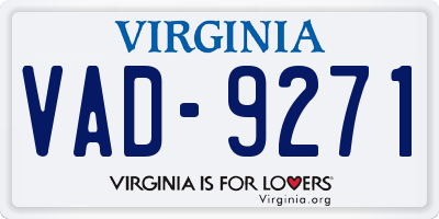 VA license plate VAD9271