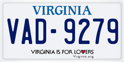 VA license plate VAD9279