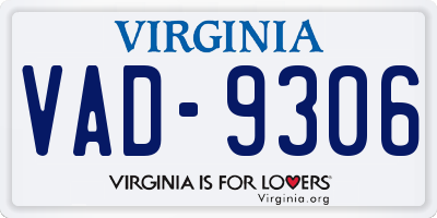 VA license plate VAD9306