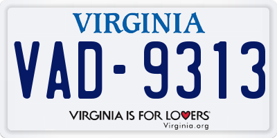 VA license plate VAD9313