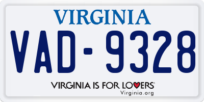 VA license plate VAD9328