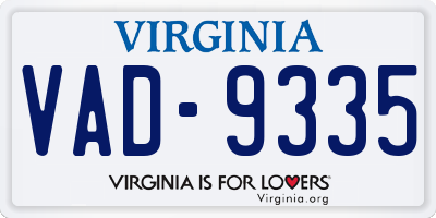 VA license plate VAD9335
