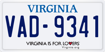 VA license plate VAD9341
