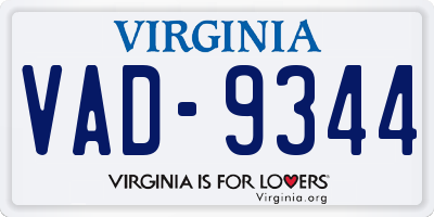 VA license plate VAD9344