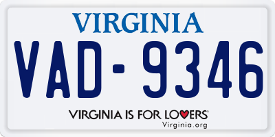 VA license plate VAD9346