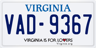 VA license plate VAD9367