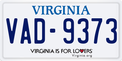 VA license plate VAD9373