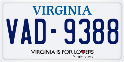 VA license plate VAD9388