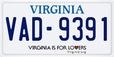 VA license plate VAD9391