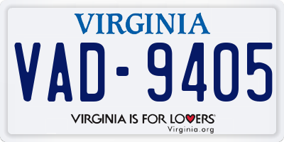 VA license plate VAD9405