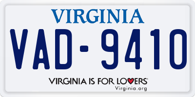 VA license plate VAD9410