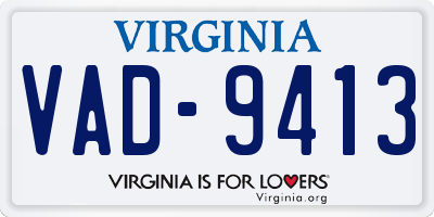 VA license plate VAD9413