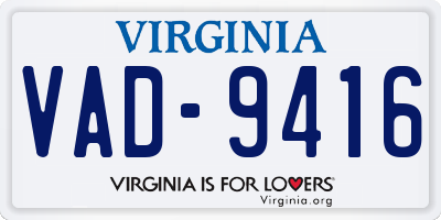 VA license plate VAD9416