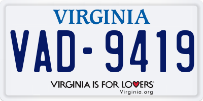 VA license plate VAD9419