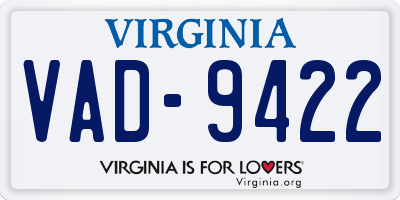 VA license plate VAD9422