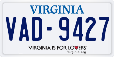 VA license plate VAD9427