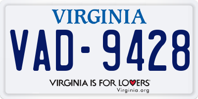 VA license plate VAD9428