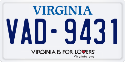 VA license plate VAD9431