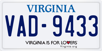 VA license plate VAD9433