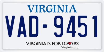 VA license plate VAD9451