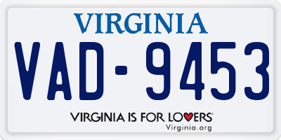 VA license plate VAD9453