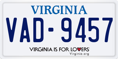 VA license plate VAD9457