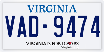 VA license plate VAD9474