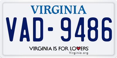 VA license plate VAD9486