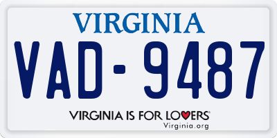 VA license plate VAD9487