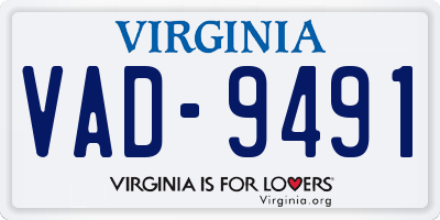 VA license plate VAD9491