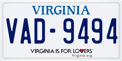 VA license plate VAD9494