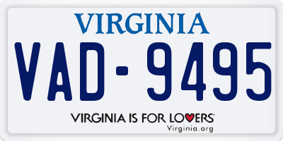 VA license plate VAD9495