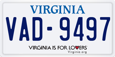 VA license plate VAD9497