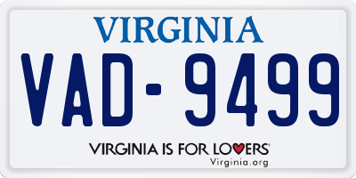 VA license plate VAD9499
