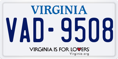 VA license plate VAD9508