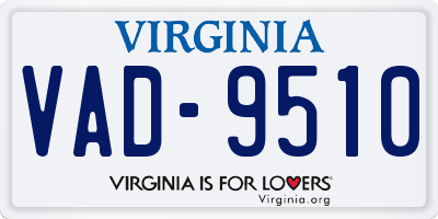 VA license plate VAD9510