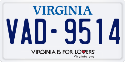 VA license plate VAD9514