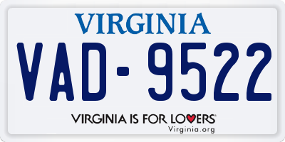 VA license plate VAD9522