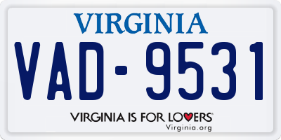 VA license plate VAD9531