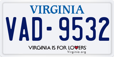 VA license plate VAD9532