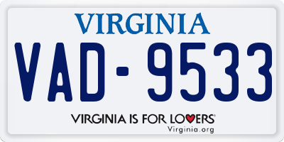VA license plate VAD9533