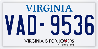 VA license plate VAD9536