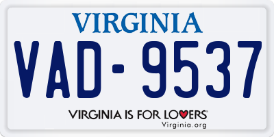 VA license plate VAD9537