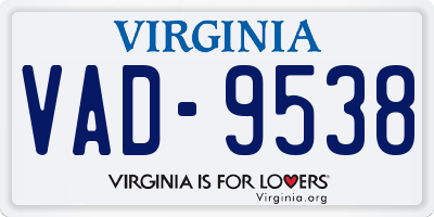 VA license plate VAD9538